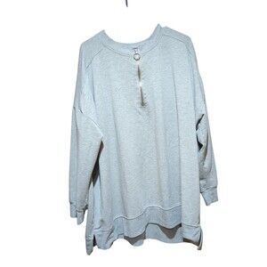 Woman Within Tunic Sweatshirt Womens Size 2X.  26/28   Gray  1/4 Zipper.
